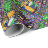 Beach Party Parrot Geschenkpapier (Rolleneckpunkt)