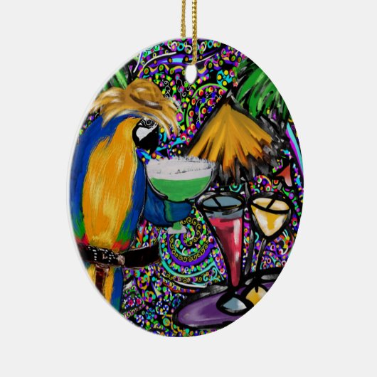 Beach Party Parrot Keramik Ornament (Rechts)