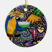 Beach Party Parrot Keramik Ornament (Vorne)