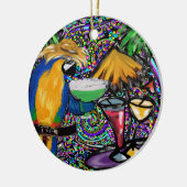 Beach Party Parrot Keramik Ornament (Links)