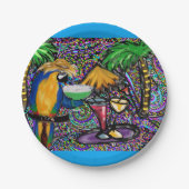 Beach Party Parrot Pappteller (Vorderseite)