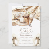 Beach Party Pastel Sand Geburtstag Einladung (Vorderseite)