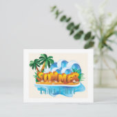 Beach Party Postkarte (Stehend Vorderseite)