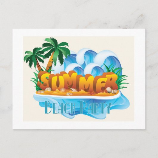 Beach Party Postkarte (Vorderseite)