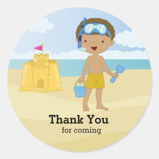 Beach Party Runder Aufkleber (Vorderseite)