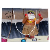Beach Party Santa Claus - Große Geschenktasche Geschenktüte (Rückseite)