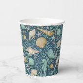 Beach Party Seashells Paper Cups: 8oz Paper Cup, Pappbecher (Rückseite)