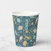 Beach Party Seashells Paper Cups: 8oz Paper Cup, Pappbecher (Rechts)