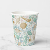 Beach Party Seashells Paper Cups: 8oz Paper Cup Pappbecher (Vorderseite)