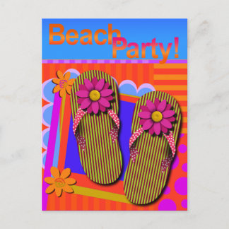 Beach Party Sommerspass Einladung Postkarte