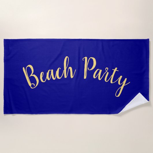 BEACH PARTY Spaß Coole Skripte auf Blue Royal Blue Strandtuch (Vorderseite)