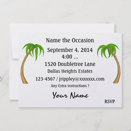 Beach Party - SRF Einladung (Rückseite)