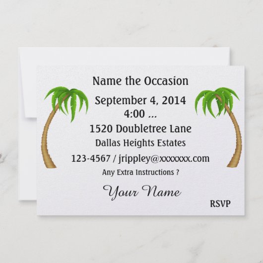 Beach Party - SRF Einladung (Rückseite)