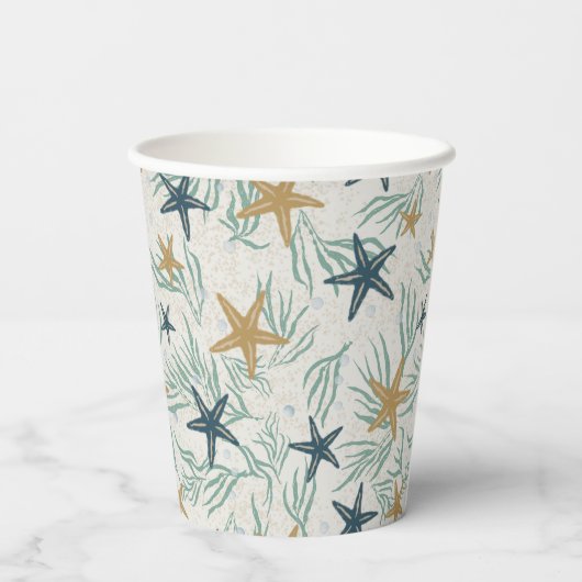 Beach Party Starfish Paper Cups: 8oz Paper Cup Pappbecher (Rückseite)