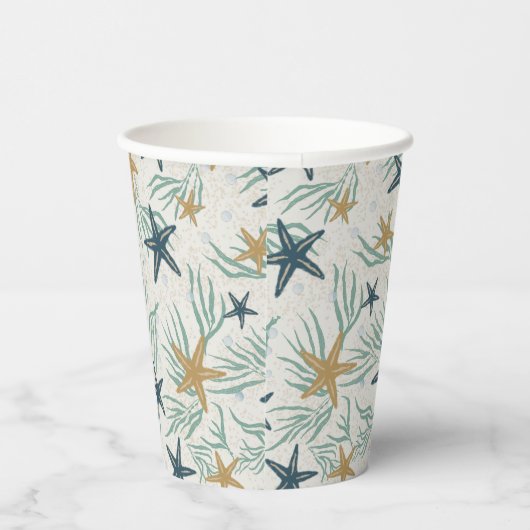 Beach Party Starfish Paper Cups: 8oz Paper Cup Pappbecher (Rechts)