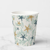 Beach Party Starfish Paper Cups: 8oz Paper Cup Pappbecher (Vorderseite)