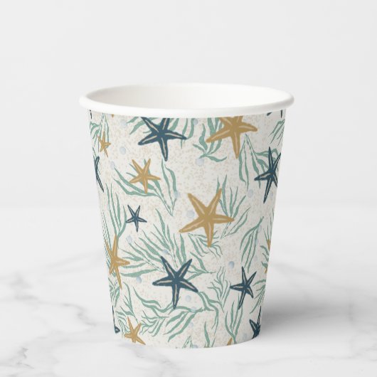 Beach Party Starfish Paper Cups: 8oz Paper Cup Pappbecher (Vorderseite)