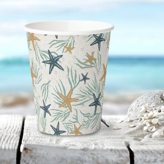 Beach Party Starfish Paper Cups: 8oz Paper Cup Pappbecher