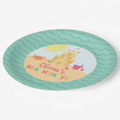 Beach Party Summer Sand Burg Geburtstag Pappteller (Schrägansicht)