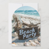 Beach Party Sweet 16 Sand Ocean Seashells Einladung (Vorderseite)