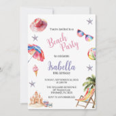 Beach Party Tropical Summer Einladung (Vorderseite)