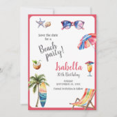 Beach Party Tropical Summer Save the Date (Vorderseite)
