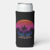 Beach Party Tropical Sunset Pink Black Palm Trees Selters Dosenkühler (Seltzer Vorderseite)
