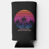 Beach Party Tropical Sunset Pink Black Palm Trees Selters Dosenkühler (Vorderseite)