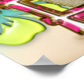 Beach Party Typografie Summer Hibiskus Banner Poster (Ecke)