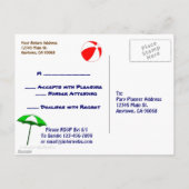 Beach Party UAWG Custom Postcard Einladungspostkarte (Rückseite)