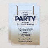 Beach Party Weißwald Zeichen tropische Einladungen (Vorne/Hinten)