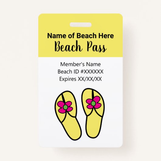 Beach Pass Ausweis (Vorderseite)