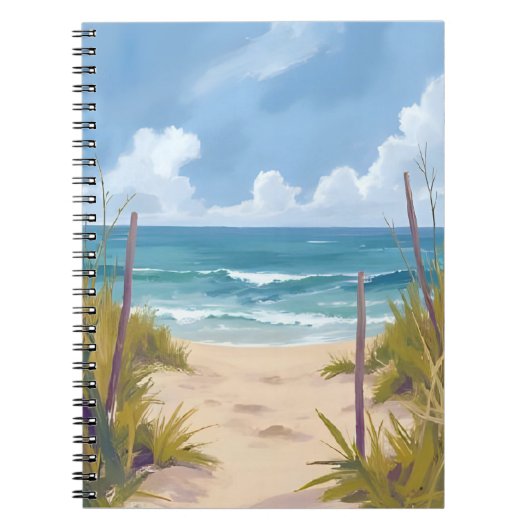 Beach Path | Ocean Watercolor Coastal Painted Notizblock (Vorderseite)