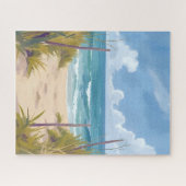 Beach Path | Ocean Watercolor Coastal Painted Puzzle (Horizontal)