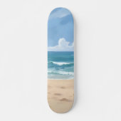 Beach Path | Ocean Watercolor Coastal Painting Skateboard (Vorne)