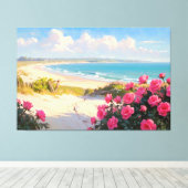 *~* Beach Path Rose TV2 Stretched Canvas Print Leinwanddruck (Insitu (Holzboden))