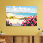 *~* Beach Path Rose TV2 Stretched Canvas Print Leinwanddruck (Insitu (Wohnzimmer))