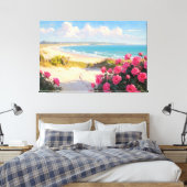 *~* Beach Path Rose TV2 Stretched Canvas Print Leinwanddruck (Insitu (Schlafzimmer))