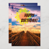 Beach Pathway Geburtstagskarte Einladung (Vorne/Hinten)