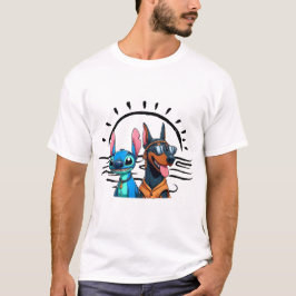 Beach Patrol: Doberman & Stich im Dienst! T-Shirt