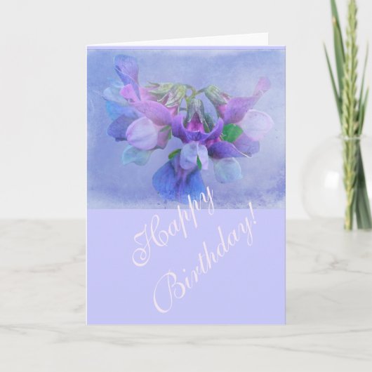 Beach Pea Blume - Happy Birthday Karte (Vorderseite)