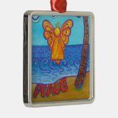 Beach Peace Angel Art Custom Holiday Ornaments Silbernes Ornament (Rechts)