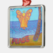 Beach Peace Angel Art Custom Holiday Ornaments Silbernes Ornament (Links)