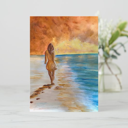 Beach Peace Dankeskarte (Stehend Vorderseite)