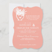 Beach Peach Palm Tree Zielhalkboard Einladung (Vorderseite)