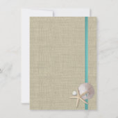 Beach Pearl and Lace Aqua Empfang Einladung (Rückseite)