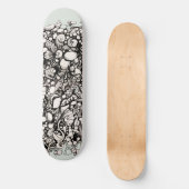 Beach Pebble drawing black and white Skateboard (Vorderseite)