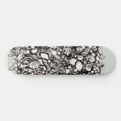 Beach Pebble drawing black and white Skateboard (Horizontal)