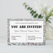 Beach Pebbles Church Einladungskarte Einladung (Stehend Vorderseite)