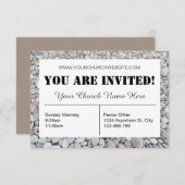 Beach Pebbles Church Einladungskarte Einladung (Vorne/Hinten)